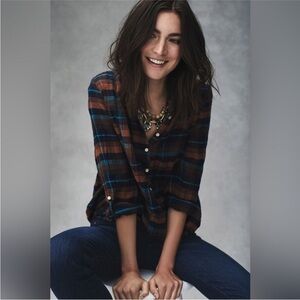 Isabella Sinclair for Anthropologie Plaid Flannel Button Down Shirt / Size S